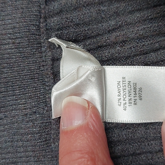 CJ Banks Womens 1X Soft Ribbed Gray Drawstring Leisure Pants with Pockets - Picture 7 of 7